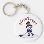 Dark Womens Hockey Player Key Chain