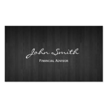 Dark Wood Financial Advisor Business Card