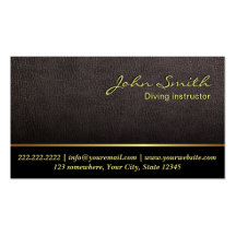 Darker Leather Texture Diving Business Card