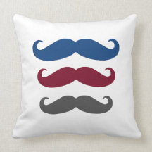Darling Dapper Moustache Nursery Throw Pillow
