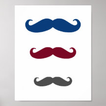 Darling Dapper Moustache Nursery Wall Art Posters