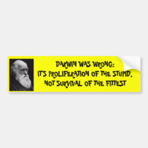 Darwin was wrong bumper sticker