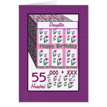 DAUGHTER - Happy 55th Birthday Greeting Card
