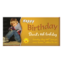 David Birthday Photo Invitation Photo Cards