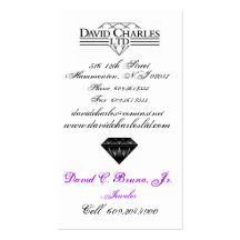 David Logo BW, black diamond, David C. Bruno, J... Business Cards