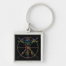 DaVinci Anatomy Man in Chakra Colours Key Chains