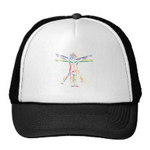 DaVinci Anatomy Man in Chakra Colours Trucker Hats