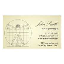 Davinci Human Body Massage Therapist Business Card
