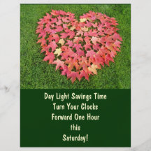 Day Light Savings Time Flyers Turn Clocks Forward