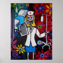 Day of the Dead Nurse Print