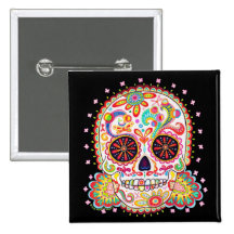 Day of the Dead Sugar Skull Pin