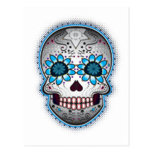 Day Of The Dead Sugar Skull Post Card