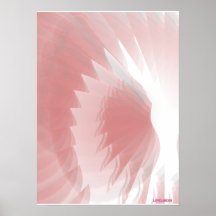 Dazzling Angelic Wings Protection Celestial Pink Posters