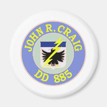 DD-885 A USS JOHN R CRAIG Destroyer Ship Military Fridge Magnets