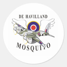 de havilland mosquito round sticker