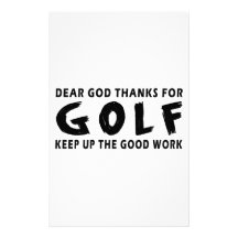 Dear God Thanks For Golf Personalized Stationery
