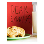 Dear Santa Milk and Cookies Christmas Post Card