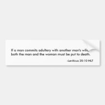 Death for Adultery Bumper Stickers