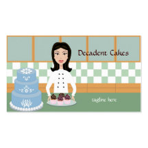 Decadent Baker, Bakery Business Card Green