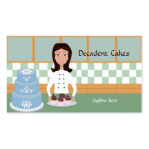 Decadent Baker, Bakery Business Card Green