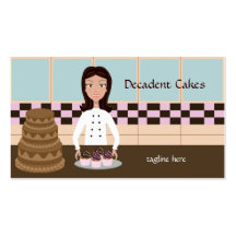 Decadent Baker, Bakery Business Card Pink
