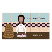 Decadent Baker , Bakery Business Card Pink