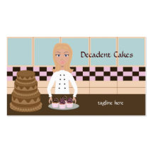 Decadent Baker , Bakery Business Card Pink