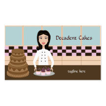 Decadent Baker , Bakery Business Card Pink