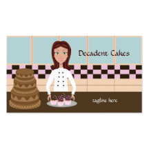 Decadent Baker, Bakery Business Card Pink