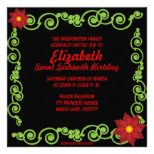 December's Sweet Sixteen Eternal Spring Invitation