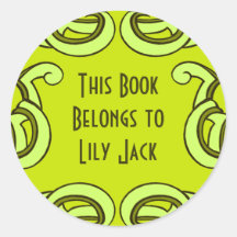Deco Book Plate Round Stickers