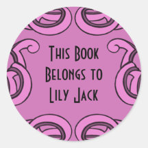 Deco Book Plate Round Stickers