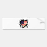 Decorative American Heart Bumper Stickers