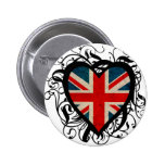 Decorative British Heart Button