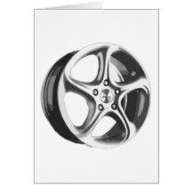 Decorative Car Rim Greeting Cards