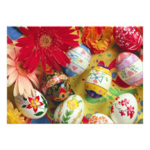 Decorative Easter Eggs Invitation cards