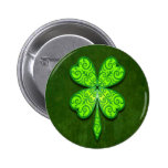 Decorative Four Leaf Clover Pinback Button