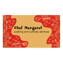 decorative kitchen utensils chef business cards
