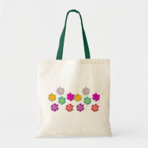 Decorative Multicolored Flowers Canvas Bag