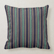 Decorative stripe throw pillow - prussian/mint