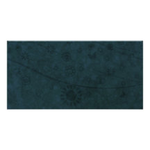 Deep Blue Retro Flowers and Butterflies Abstract Customized Photo Card