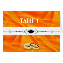 Deep Orange Silk Wedding Greeting Card