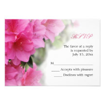 Deep Pink Azaleas - RSVP Card