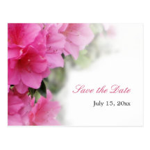 Deep Pink Azaleas - Save the Date Postcard