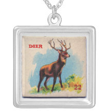 Deer Animal Card Pendent Jewelry