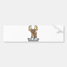 Deer Ate My Homework Bumper Sticker
