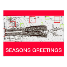 Deer Man Christmas card Post Cards