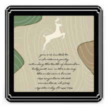 Deer Silhouette Christmas Dinner Invitations