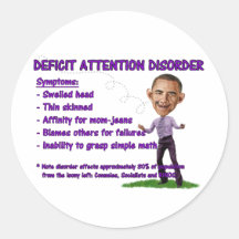 Deficit Attention Disorder Round Stickers