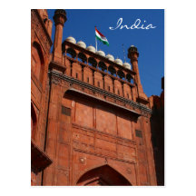delhi fort entrance india post card